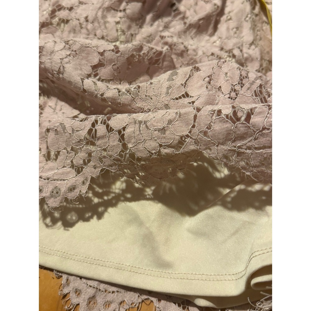 Altar'd State Womens Dusty Rose Floral Lace V-Neck Fit and Flare Mini Dress L - Picture 9 of 12